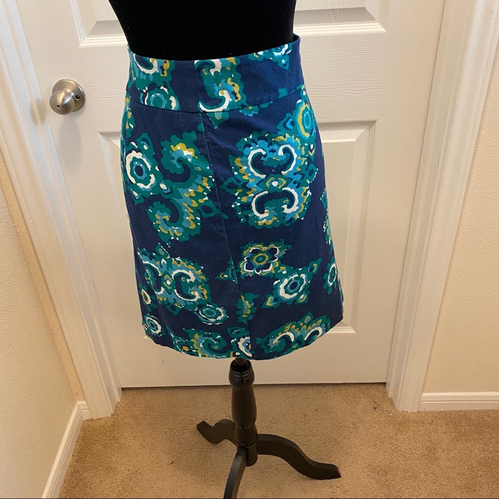 Merona Navy Abstract Print Pencil Skirt 4